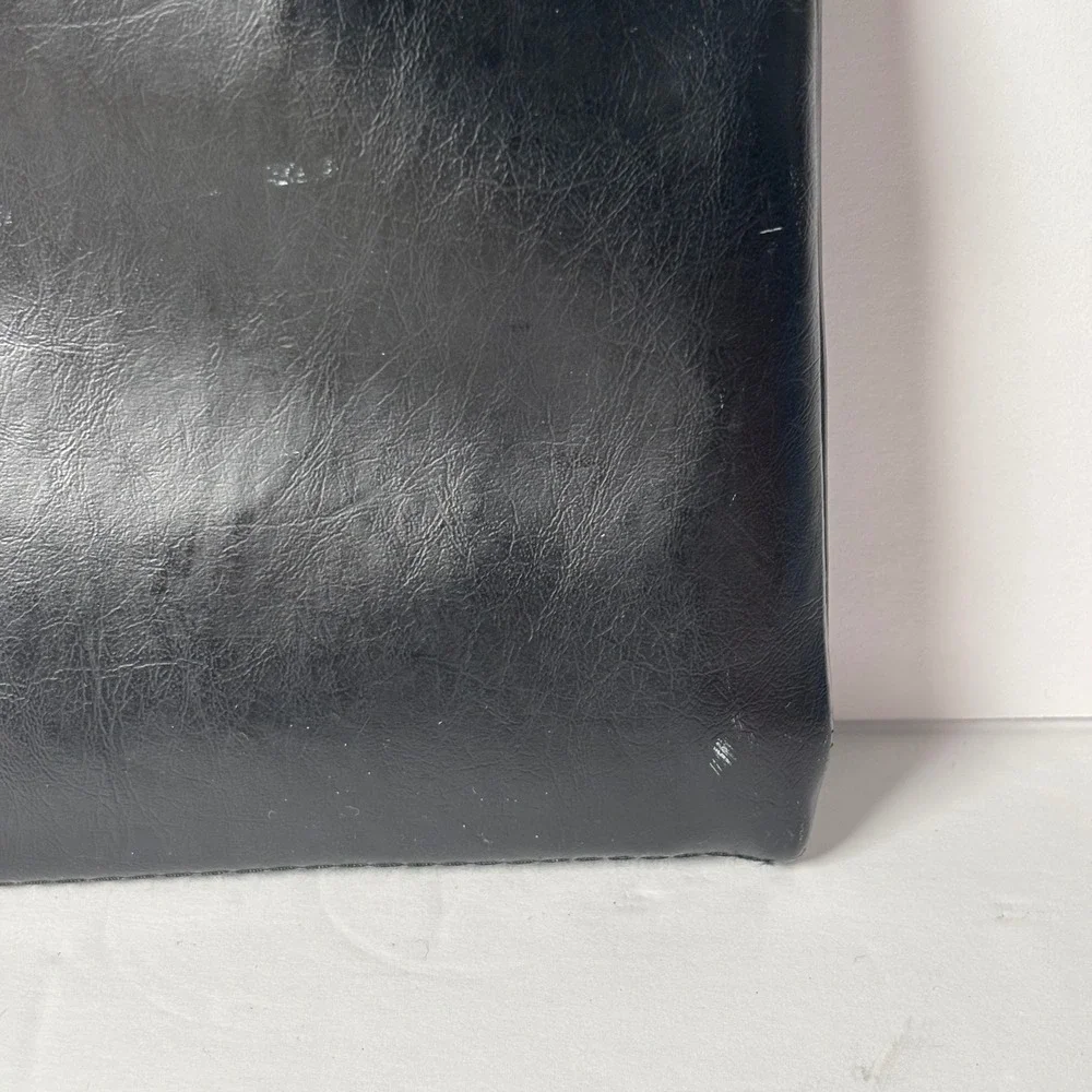 Vintage Cambridge Portfolio Briefcase OS‎ Black Faux Leather Retractable Handles